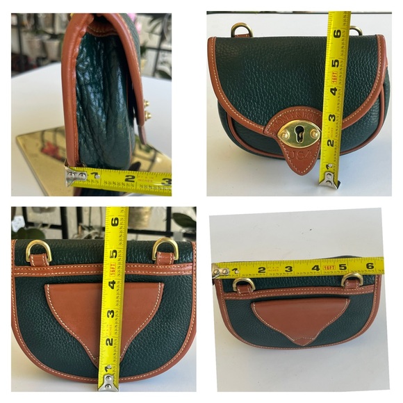 VINTAGE GREEN AND TAN DOONEY AND BOURKE BELT BAG CROSSBODY - Picture 14 of 16